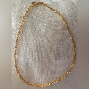 10K Solid Gold Twisted Singapore Bracelet 7” Italy